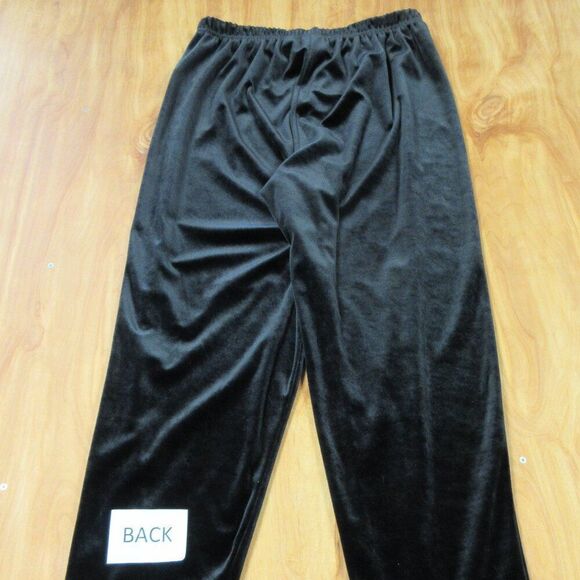 RUSS WOMAN Black Velour Pull On Pants Size 1X PETITE Elastic Waist Velvet Slacks - Picture 7 of 14